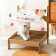 thumbnail image 2 of lionlar 2 in 1 Cat Scratching Board Hammock Cardboard Scratch Pad Cat Lounge Bed White, 2 of 9