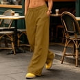thumbnail image 5 of Nfurl Baggy Sweatpants for Women Wide Leg no Cuff Barrel Pants with Pockets Drawstring Elastic Waist Fleece Lined Casual Sweat Pants Brown,S, 5 of 9