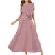 thumbnail image 1 of Vestidos Para Mujer Vestidos Casuales Moda Cuello Redondo Manga Corta Playa Lunares Vendaje Largo Maxi Vestido Odeerbi  ODB152443, 1 of 9