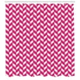 thumbnail image 3 of Ambesonne Pink White Shower Curtain, Vibrant Wavy Lines, 69"Wx70"L, Magenta White, 3 of 3
