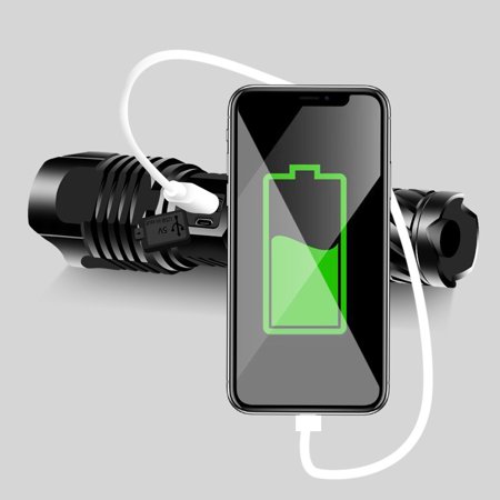 Xhp99 Led Flashlight Powerful Zoom Input Output Double Switch Hand Light Usb Rechargeable Color Flashlight Walmart Canada