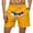 #0110-Orange, variant on Men Funny 3D Cartoon Face Print Swim Trunks Elastic Waist Drawstring Beach Shorts for Adult
