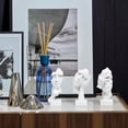 thumbnail image 3 of No Hear No See No Speak White Abstract Thinker Statue Set, Silence is Gold Modern Resin Art Decorative Objects for Home and Office Desktop, White A-41 Design, 3 of 4