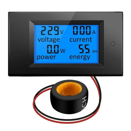 - 100A AC 80V-260V 20A /100A 4 in 1 Digital LCD Panel Digital Power Watt Monitor Current Voltmeter Ammeter Voltage KWh Multimeter Tester Meter with Current Transformer CT