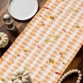 thumbnail image 6 of Fall Table Runner Thanksgiving Pumpkin Latte Table Runners Sunflower Cream Orange Buffalo Plaid Cotton Linen Dresser Scarf Kitchen Dining Table Decor for Fall Holiday Party Decor 13x36 Inch, 6 of 9
