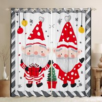 jejeloiu Cute Santa Claus Curtains Pack of 2 (42x84 Each),Merry Christmas Curtains Blackout,Red White Gray Bedroom Curtains For Boy Kids,Microfiber Bedroom Decor