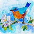 thumbnail image 2 of St Hilaire, Elizabeth 20x20 White Modern Wood Framed Museum Art Print Titled - Happy Bluebird #1, 2 of 4