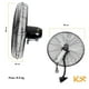 thumbnail image 5 of Ventilador De Pared Industrial 30 Pulgadas Aluminio Kingsman Kingsman FWL30, 5 of 7