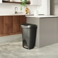 thumbnail image 2 of Umbra 13 gal Brim Plastic Step Soft Close Lid Kitchen Trash Can, Black, 2 of 16