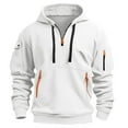 thumbnail image 2 of CCRFTGI Hoodie Men Vintage Pullover Lightweight Military Mens Zip Up Sweatshirt Fall Winter Long Sleeve Drawstring Hoodies for Men with Pockets White 3XL, 2 of 5