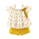 thumbnail image 1 of Hipea Ropa de verano para bebés y niñas, camisola con volantes, tops con puntos y pantalones cortos casuales, conjunto de ropa para niña recién nacida de 2 piezas (naranja 18-24 M), 1 of 5