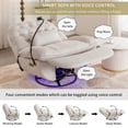 thumbnail image 6 of Euroco 270 Degree Swivel Power Recliner with Voice Control, Bluetooth Music Player, USB Ports, Atmosphere Lamp, Hidden Arm Storage and Mobile Phone Holder for Living Room, Bedroom, Beige, 6 of 8