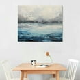 thumbnail image 2 of COMIO Blue Gray Abstract Canvas Wall Art Haze Blue Painting Textured Navy and Silver Pictures for Bedroom Abstract Skyline Artwork Living Room Wall, 2 of 4