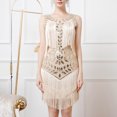 thumbnail image 2 of TAIAOJING 1920 Vintage Prom Sequins Gowns Vest Round Neck Plus Size Beaded Tassel Dresses, 2 of 4