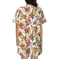 thumbnail image 3 of Qekee Pineapple Flower Women's Pajama Set Short Sleeve Sleepwear Summer Home Wear with Pockets Soft Short Sleeve Shirt - Pineapple Flower, 3 of 9