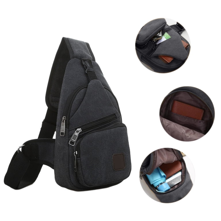SLYNSHome Sling Bag for Men Canvas Chest Bag Crossbody  display picture 3