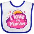 thumbnail image 3 of Inktastic I Love My Mamaw Grandchild Girls Baby Bib, 3 of 4