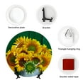 thumbnail image 4 of Picia Sunflowers in Bucket Pattern Bone China Decorative Plate – Wall Decor with Stand and Adhesive, Elegant Ornament for Living Room, Office, or Entryway-6in, 4 of 6
