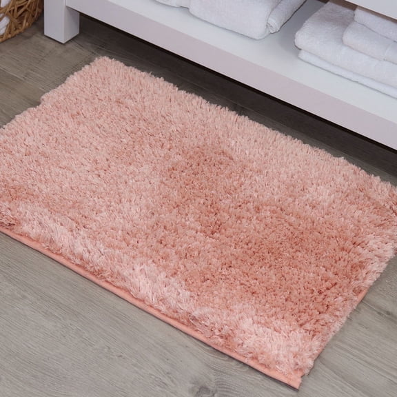 Home Weavers Element Bathroom Rugs, Extra Soft Absorbent Bath Rugs, Non-Slip, Quick Drying, Machine Washable, Plush Comfort for Bathroom Floor, Tub, Shower and Home Decor Accessories, 17x24, Coral
