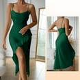 thumbnail image 3 of ATOYSOY Womens Dresses Crew Neck Ruffled Suspenders Dress Sleeveless Solid Color Casual Dresses Loose Beach Sundresses Summer (Green,M), 3 of 7