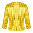 thumbnail image 2 of Alvivi Kids Girls Boys Shiny Metallic Long Sleeve Sports Dance Crop Top T-Shirt Jazz Hip-Hop Dancewer Gold 2-3, 2 of 7