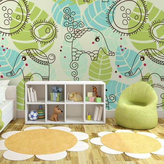 Tiptophomedecor Kids Wallpaper Wall Mural - Elephants For Children