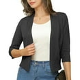 thumbnail image 7 of Dgankt Winter Clothing for Women Women's Thin Shrugs 3/4 Sleeve Lightweight Cropped Tops Open Front Cardigan for Dress, 7 of 7