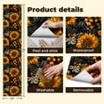thumbnail image 4 of Peel and Stick Wallpaper Contact Paper Boho Dark Sunflower Retro Abstract Antique Black Orange Sunflowers Self Adhesive and Removable 23.6in x 118in, 4 of 8