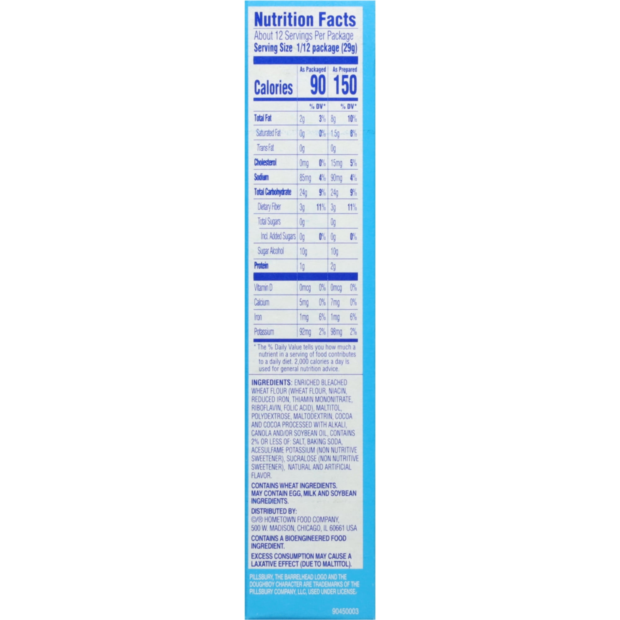 Pillsbury Zero Sugar Chocolate Fudge Flavored Brownie Mix, 12.35 oz Box