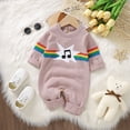 thumbnail image 2 of Ydojg Baby Toddler Bodysuits Knit Romper Striped Print Cotton Long Sleeve Boy Girl Sweater Clothes Jumpsuit, 2 of 9