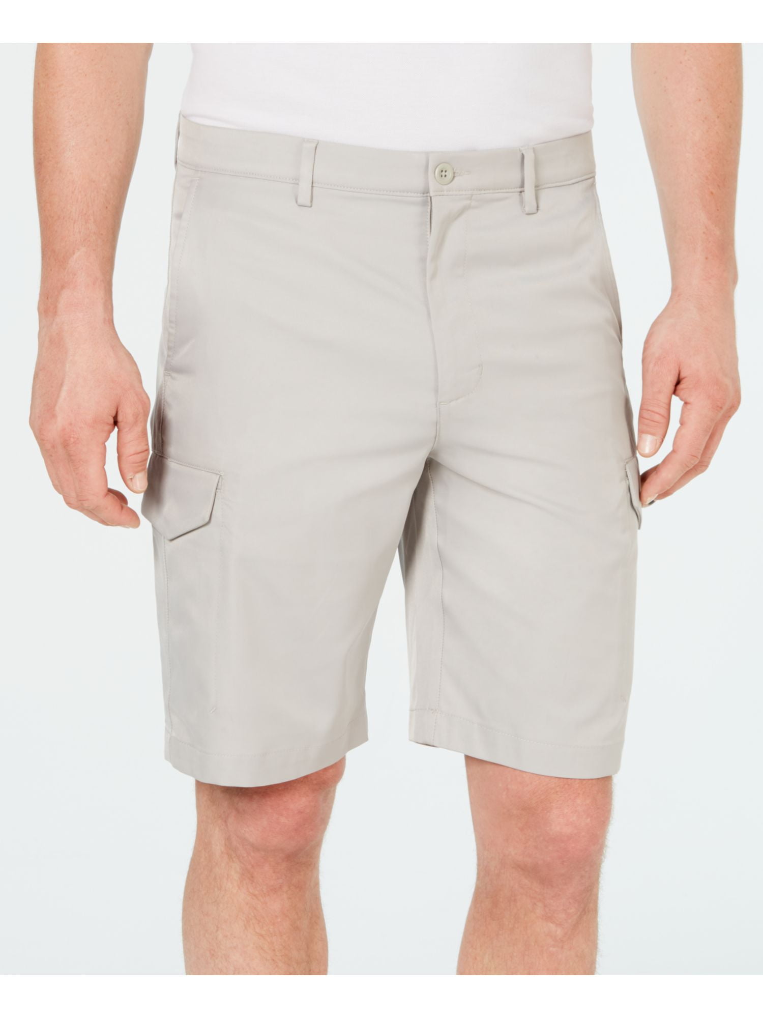 GREG NORMAN Mens Beige Stretch Classic Fit Shorts 34