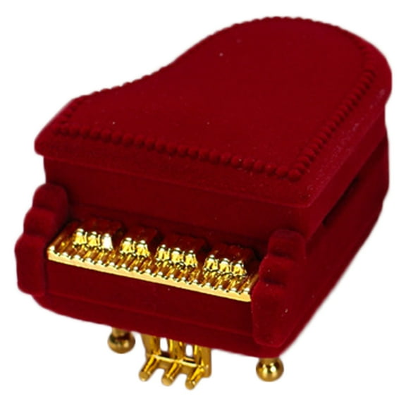 WHAMVOX Velvet Piano Jewelry Organizer Box for Engagement , Anniversary , and Women's Accessories Storage