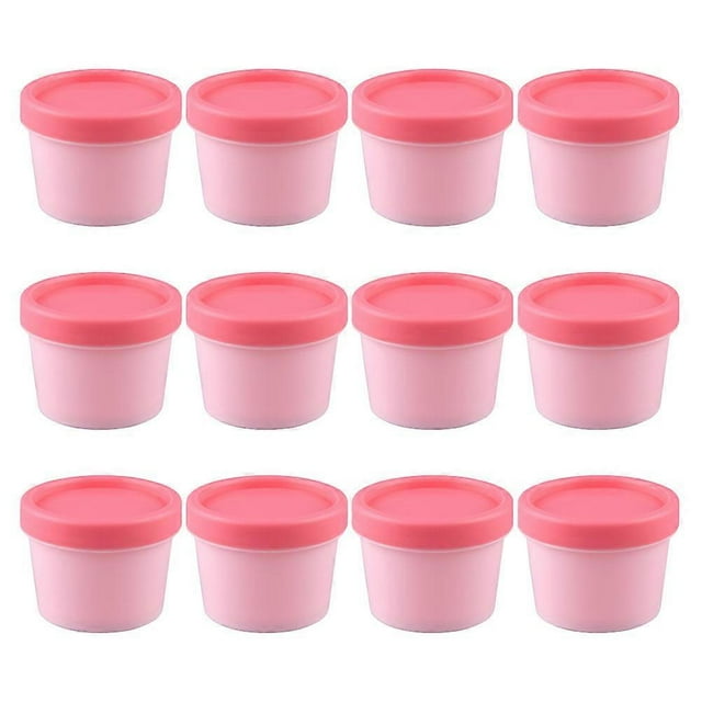 12 tarros de helado vacíos, recipientes para mascarillas faciales, tarros de crema rellenables con tapas