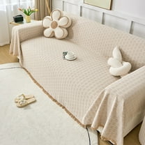 Reversible Sofa Cover, Pet Proof Furniture Slipcover Protector for Loveseat Couch, Neutral Decorative Cover for Living Room, Coffee