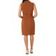 thumbnail image 3 of INSPIRAR CHIC Vestido de Mujer Sin Mangas con Solapa Notch Doble Botonadura con Cinturón Vestidos de Oficina Talla L Caramelo, 3 of 6