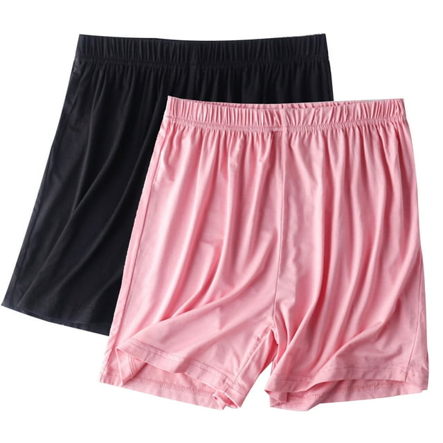 Puntoco Pantalones cortos de salón para mujer, 2 piezas, pantalones cortos finos de cintura elástica de color de verano para mujer, pantalones para el hogar, ropa deportiva para exteriores