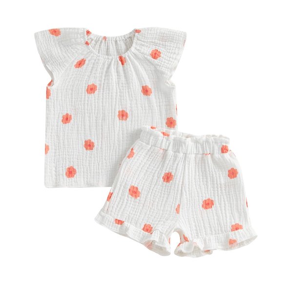 MEZZALL Trendy Girls Outfits Set For Casual Everyday Wear For Spring Summer Floral Print Design Comfortable And Stylish For Ages 6 Months To 3 Years Versatile Toddler Wear