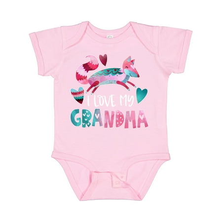 

Inktastic I Love My Grandma Pink and Blue Fox with Hearts Gift Baby Boy or Baby Girl Bodysuit