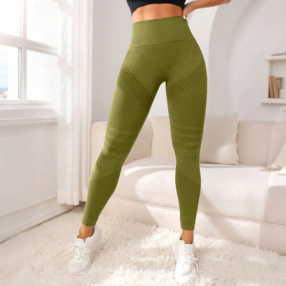 No Front Seam Workout Leggings for Women Tummy Control Butt Lifting Leggings Buttery Soft Gym Yoga Pants Green 2XL