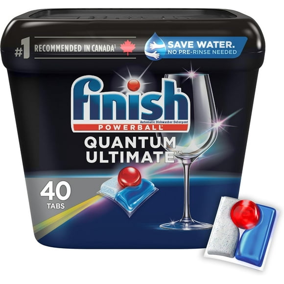 Finish Détergent pour Lave-Vaisselle, Quantum Ultimate, Frais, 40 Tablettes 40 Unités