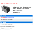 thumbnail image 2 of A/C & Heater Relay - Compatible with 1992 - 1999 Ford E-150 Econoline 1993 1994 1995 1996 1997 1998, 2 of 2