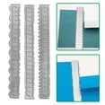 thumbnail image 2 of Visland 3 Pcs 8.54" Carbon Steel Metal Paper Tearing Ruler Irregular Edges Paper Cutting Ruler Wavy Edge Measuring Tool for School Office Card Scrapbooking Making DIY Craft, 2 of 8
