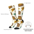 thumbnail image 4 of Naloa Honeycomb And Honey Thigh High Socks Extra Long Stretchy Sock Women Over Knee High Opaque Stocking Daily Wear, 4 of 6
