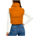 thumbnail image 5 of Kukoosong Women's Puffer Vest, Women Lightweight Stand Collar Sleeveless Jackets, Cropped Warm Padded Gilet Coat with Pockets Outerwear, 5 of 7
