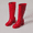 Red, variant on Women's Platform Chunky Heel Knee-High Boots Square Toe Solid Color Y2K Style GoGo Boots