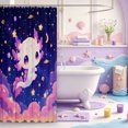 thumbnail image 3 of Manfei Aquatic Axolotl Shower Curtain 72Wx78L,Watercolor Animals Pattern Bath Curtain, 3 of 5