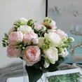 thumbnail image 4 of Toystoory Peonías artificiales Flores de seda Falso ramo de cinco cabezas Rosas de imitación para jarrón de fiesta Centro de de boda Decoración Decoración Negro Púrpura Toystoory HA084388-03, 4 of 6