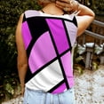 thumbnail image 6 of Wycnly Tank Tops for Women Ladies Breathable Comfy Keyhole Tunic Tank Tops Summer Color Patchwork V-Neck Sleeveless Shirts Fashion Blouses Purple s, 6 of 6