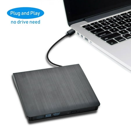 Lychee External CD DVD Drive USB 3.0 High Speed Data Transfer Combo Drive Rewriter Burner (Black)