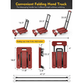 thumbnail image 4 of Folding Hand Truck, 500 lbs Capacity Utility Dolly Platform Cart with 6 Wheels & 2 Elastic Ropes for Luggage, Travel, Shopping, Moving, Office Use - Red Folded Size Is 11.8" x 17.7", 4 of 8